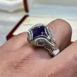 Amethyst Ring 925 Sterling Silver Asscher Cut Wire Wrapped Handmade Jewelry