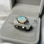Natural Ethiopian Opal Ring • Sterling Silver 925 • Handmade Jewelry Gift