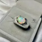 Natural Ethiopian Opal Ring • Sterling Silver 925 • Handmade Jewelry Gift