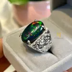 Natural Ethiopian Black Opal Ring | Sterling Silver Handmade Hand-Engraved Ring