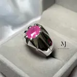Natural Ruby Men’s Ring Sterling Silver 925 Handmade Oval Cut Red Ruby Jewelry