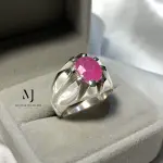 Natural Ruby Men’s Ring Sterling Silver 925 Handmade Oval Cut Red Ruby Jewelry