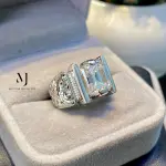 Moissanite Emerald Cut Ring 4.00ct D-Color Sterling Silver 925 Hand Engraved