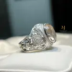 Natural Topaz Sterling Silver Ring | Handmade Hand-Engraved Statement Jewelry
