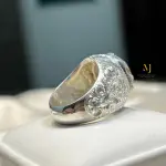 Natural Topaz Sterling Silver Ring | Handmade Hand-Engraved Statement Jewelry