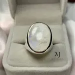 Natural Moonstone Ring Sterling Silver 925 Handmade Statement Jewelry for Men
