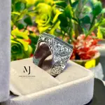 Natural Ruby Silver Ring | Hand Engraved 925 Sterling Silver Men’s Statement Jewelry