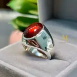 Natural Garnet Ring - Sterling Silver 925 Handmade Ring - Ring For Men.