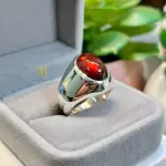 Natural Garnet Ring - Sterling Silver 925 Handmade Ring - Ring For Men.