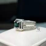 Natural Indicolite Tourmaline Sterling Silver 925 Handmade Hand Engraved Ring.