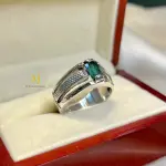 Natural Indicolite Tourmaline Sterling Silver 925 Ring - Men's Tourmaline Ring