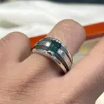 Natural Indicolite Tourmaline Sterling Silver 925 Ring - Men's Tourmaline Ring