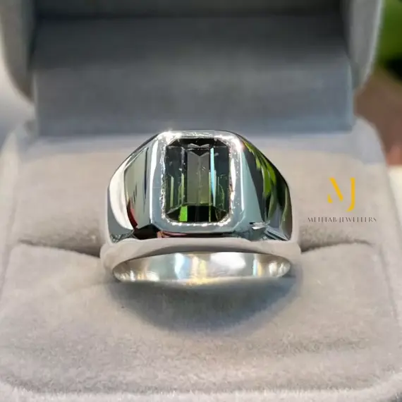 Natural Tourmaline Ring - Natural Tourmaline Sterling Silver 925 Handmade Ring