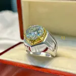 Moissanite Sterling Silver Ring For Men - Moissanite Ring - Special Gift For Him