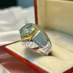 Moissanite Sterling Silver Ring For Men - Moissanite Ring - Special Gift For Him