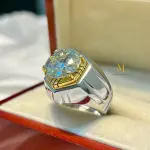 Moissanite Sterling Silver Ring For Men - Moissanite Ring - Special Gift For Him