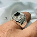Natural Indicolite Tourmaline Sterling Silver Handmade Ring For Men - Best Gift