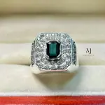 Natural Indicolite Tourmaline Sterling Silver Handmade Ring For Men - Best Gift