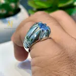 Natural Blue Sapphire Sterling Silver 925 Handmade Ring - September's Birthstone