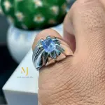 Natural Blue Sapphire Sterling Silver 925 Handmade Ring - September's Birthstone