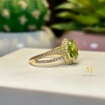 Natural Peridot Solid Gold Ring For Her - Special Gift For Her
