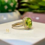 Natural Peridot Solid Gold Ring For Her - Special Gift For Her