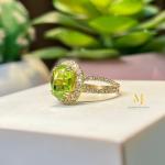 Natural Peridot Solid Gold Ring For Her - Special Gift For Her