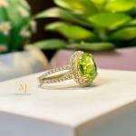 Natural Peridot Solid Gold Ring For Her - Special Gift For Her